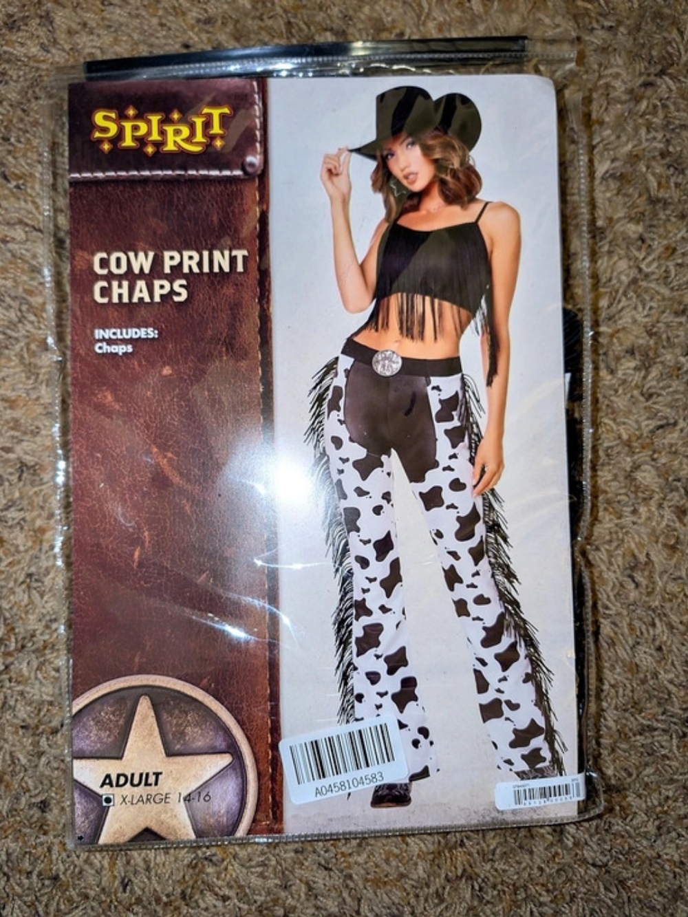 Spirit Cow Print Chaps XL NWT